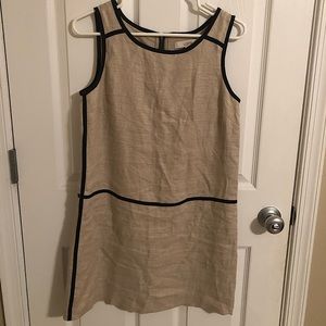 Loft linen - tan/black size 4 dress